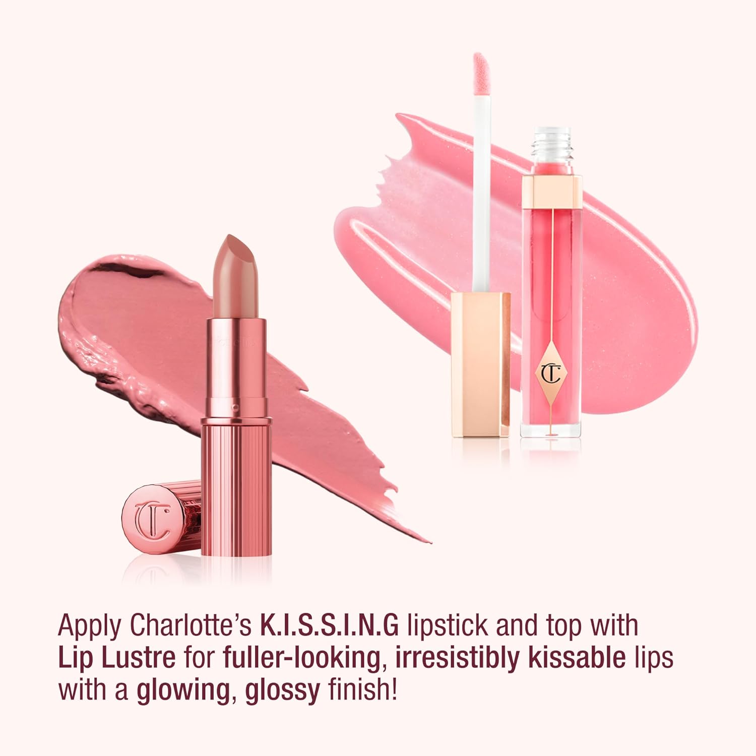 icon baby fresh pink closs and pink lipstick duo