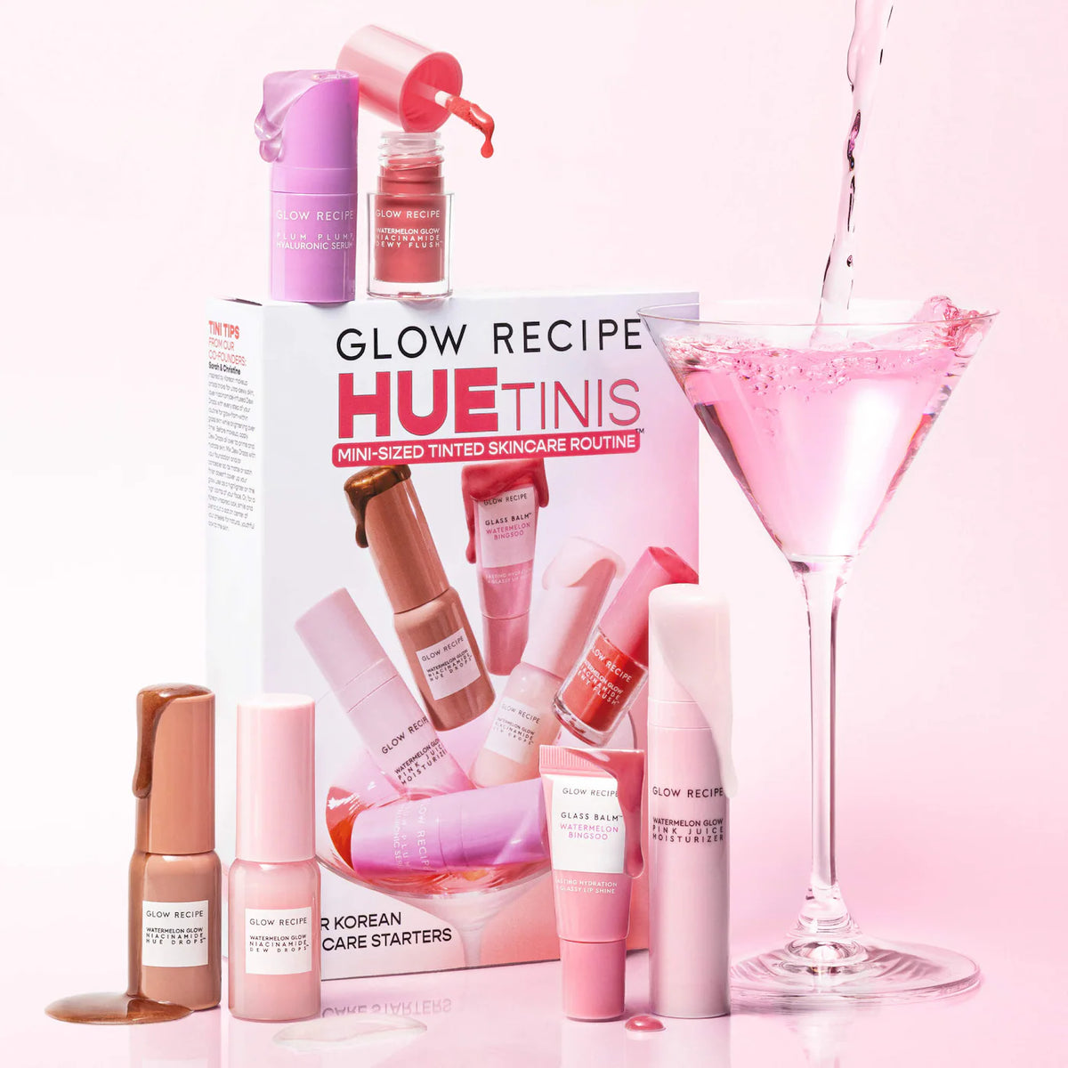 glow recipe - hue tins mini sizes tinted skincare